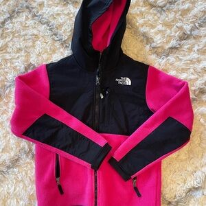 The North Face Kids Pink and Black hooded Jacket